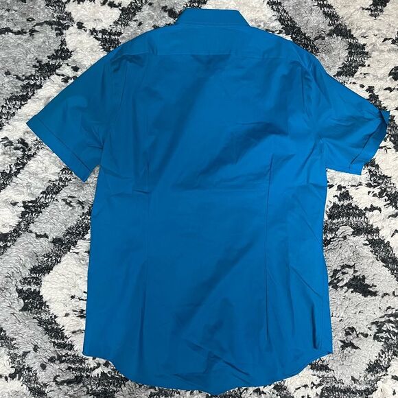 Express Fitted Button Dress Shirt Sky Blue Men's Size M - Picture 2 of 3